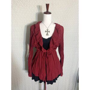 ruffle tie cardigan